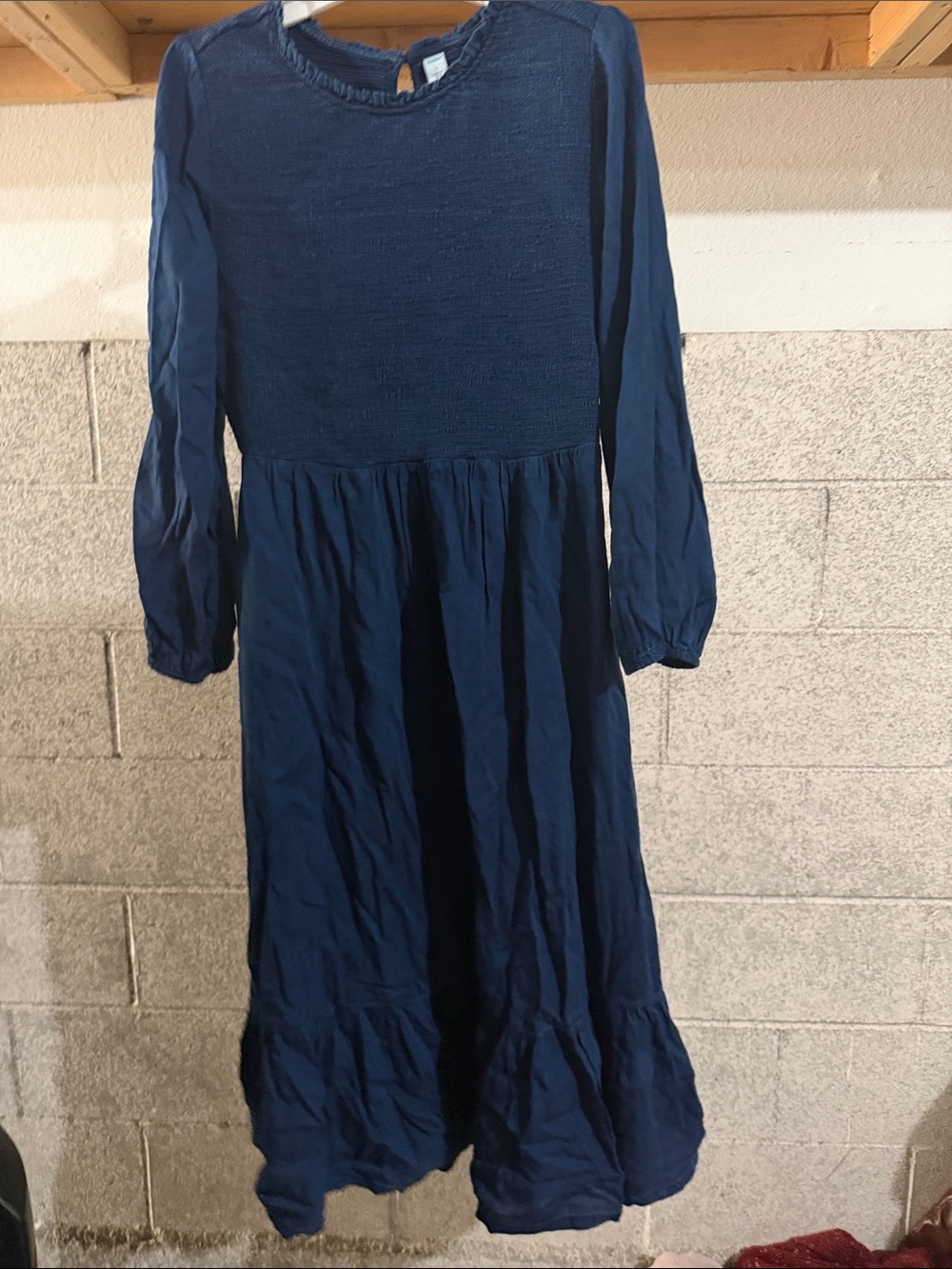 Old Navy Navy Blue Long Sleeve Maxi Dress